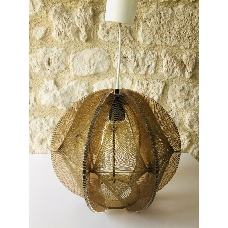 Vintage plexiglass hanging lamp by Paul Secon 1970s