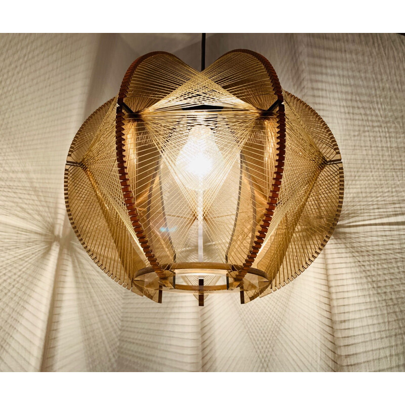 Vintage plexiglass hanging lamp by Paul Secon 1970s
