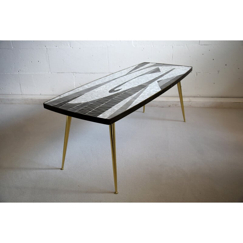 Modern sculptural mosaic vintage coffee table by Berthold Muller, 1960