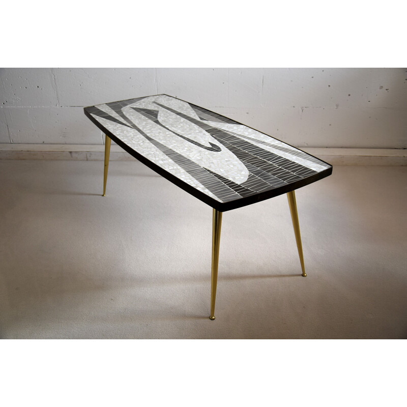 Modern sculptural mosaic vintage coffee table by Berthold Muller, 1960