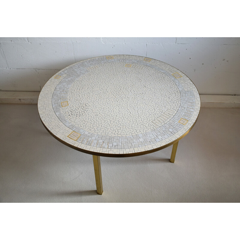 Table basse vintage en mosaïque par Berthold Muller 1960