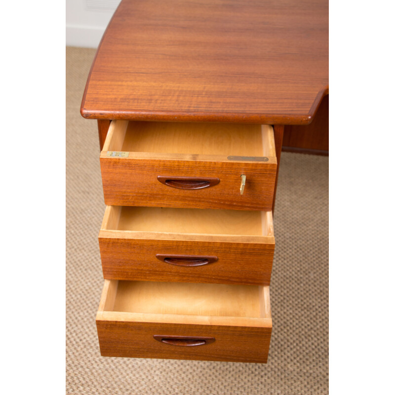 Vintage double-sided teak desk by Göran Strand Sweden 1960s