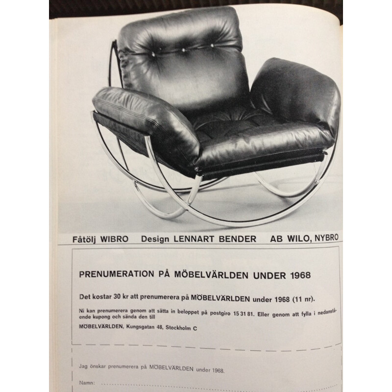 Paire de fauteuils AB Wilo en cuir noir et métal chromé, Lennart BENDER - 1960