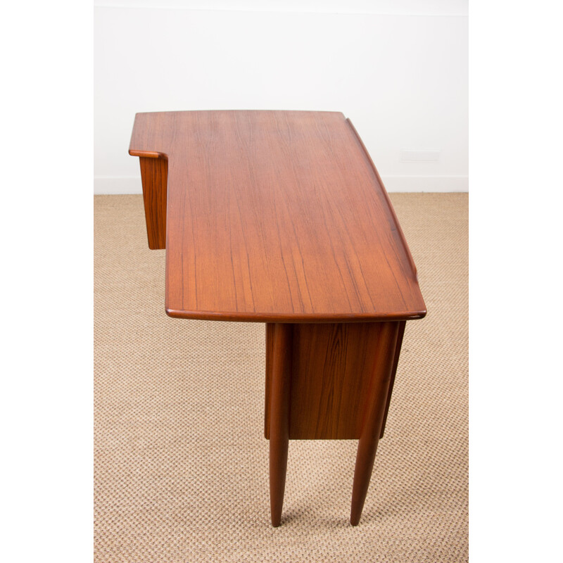 Vintage double-sided teak desk by Göran Strand Sweden 1960s