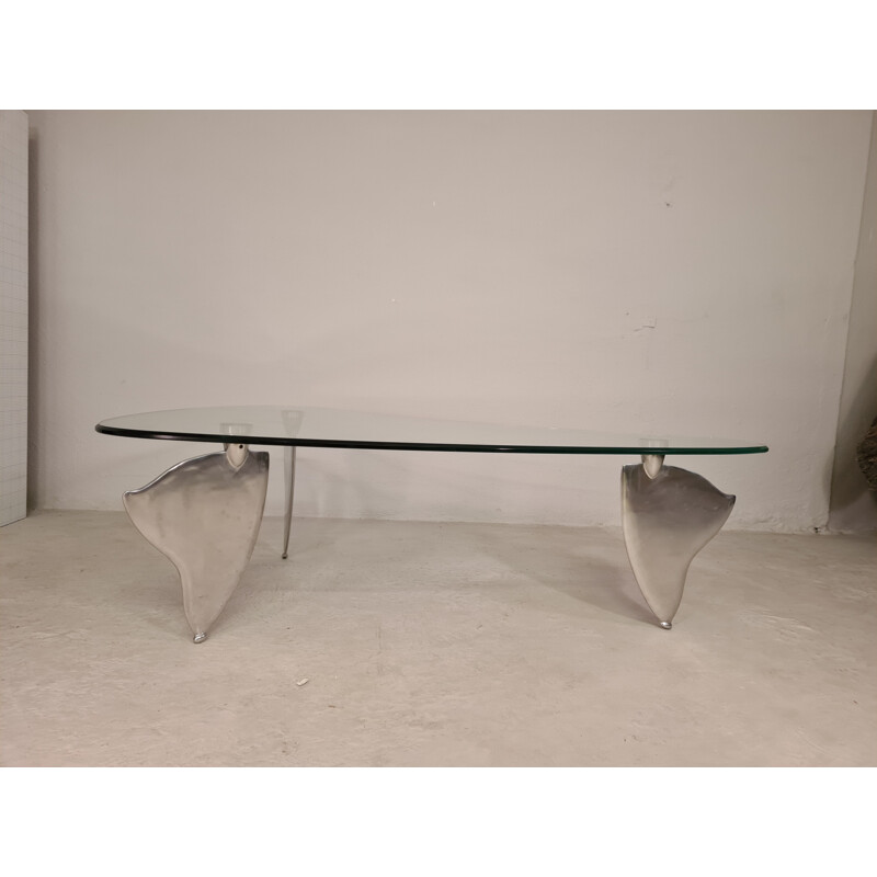 Vintage Flipper glass coffee table by Matthew Hilton 1987s