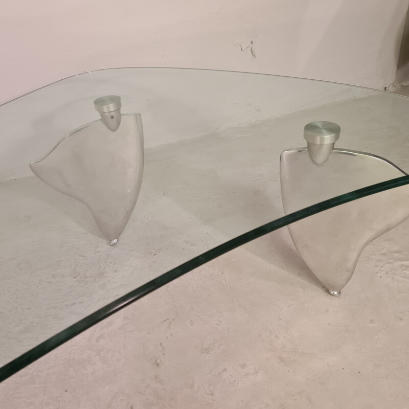 Vintage Flipper glass coffee table by Matthew Hilton 1987s