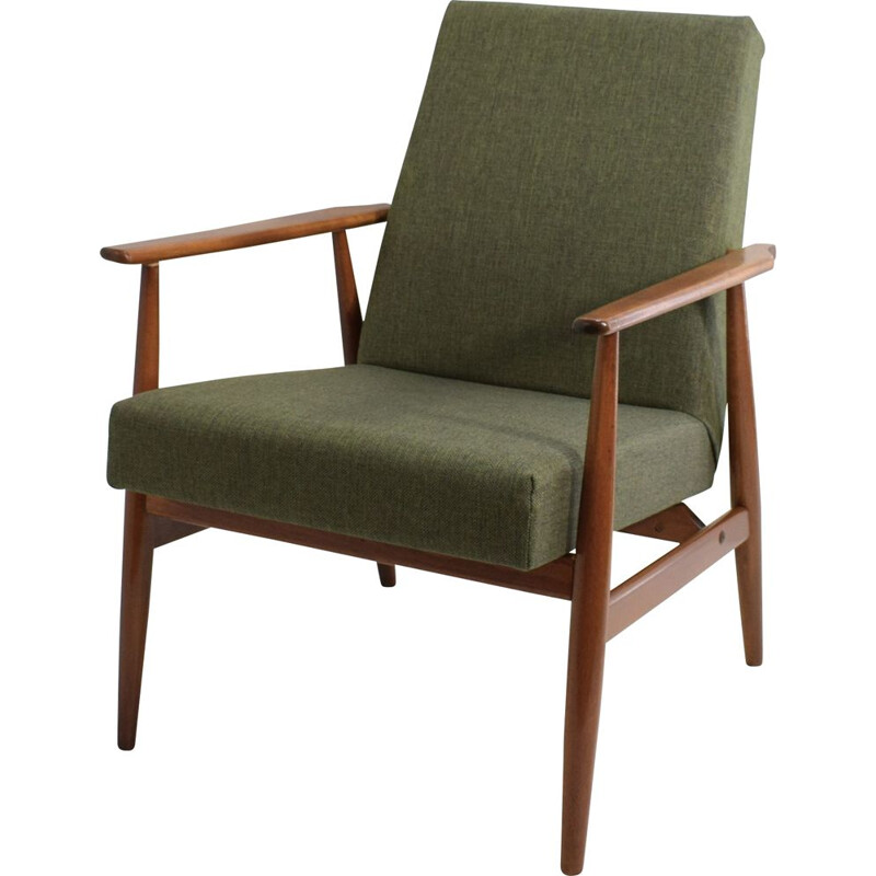 Vintage beechwood armchair by Henryk Lis 1960s