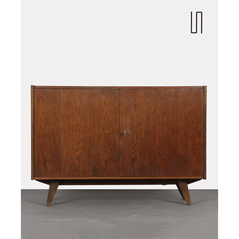 Vintage dark oak storage unit by Jiri Jiroutek 1960s