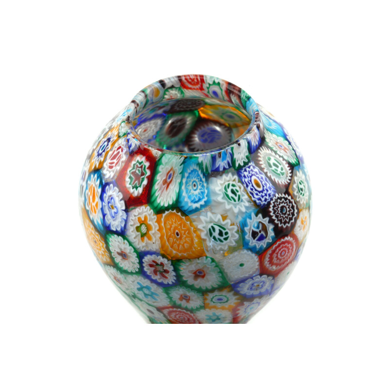 Petit vase "Millefiori" en verre de Murano - 1960