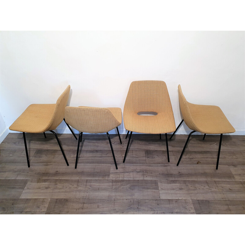 Set of 4 vintage chairs by Pierre Guariche 1955s