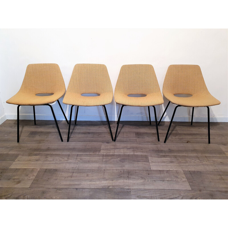 Set of 4 vintage chairs by Pierre Guariche 1955s