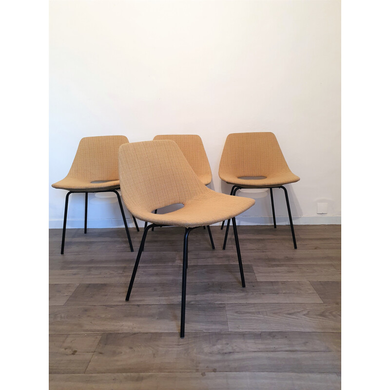 Set of 4 vintage chairs by Pierre Guariche 1955s