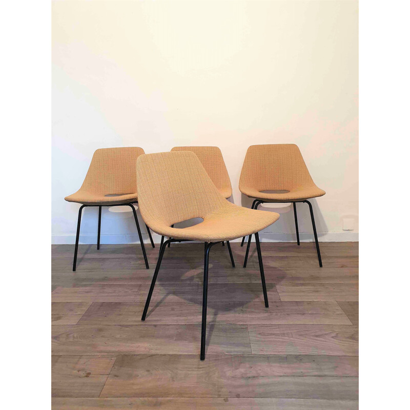 Set of 4 vintage chairs by Pierre Guariche 1955s