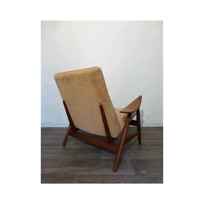 Sillón escandinavo de teca maciza Dinamarca 1950