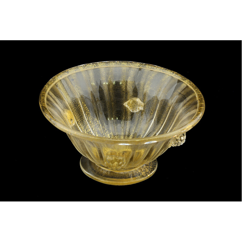 Casa del Regalo Bortoli Antique gold foil bowl in Murano glass - 1950s