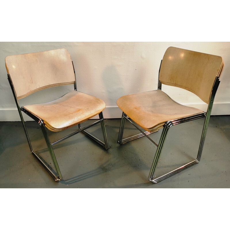 Stuhl 40/4 Vintage stapelbar von David Rowland