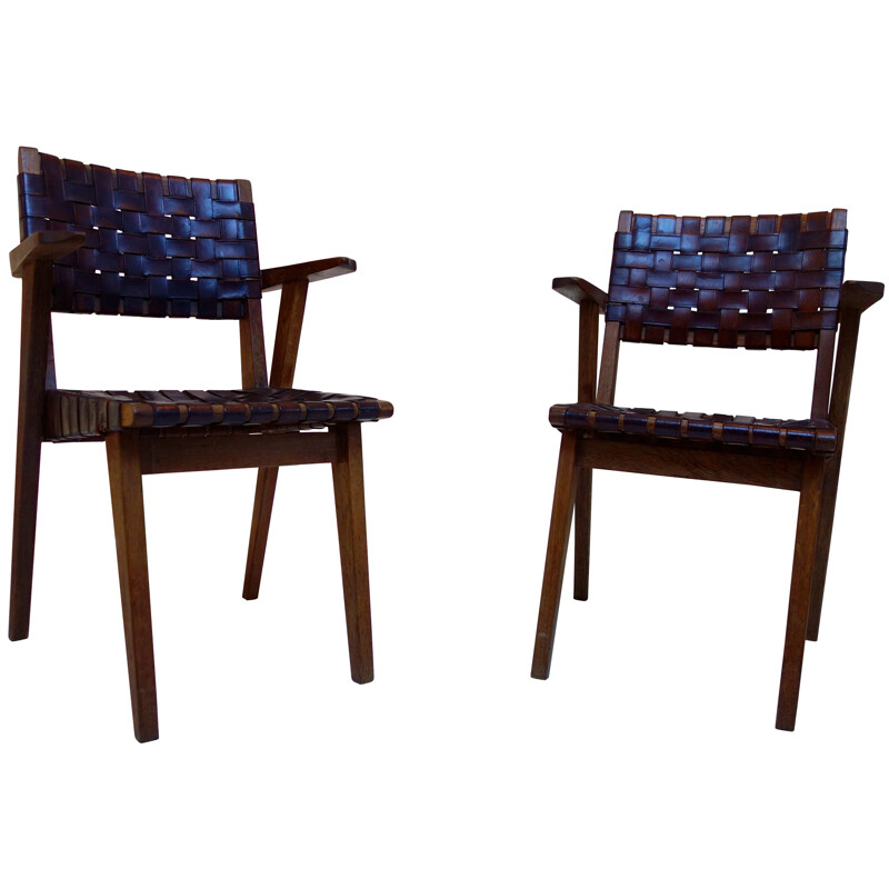 Paire de fauteuils "666W", Jens RISOM - années 50