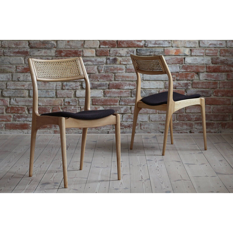 Set of 4 vintage aubergine brown chairs by Edmund Homa 1960s