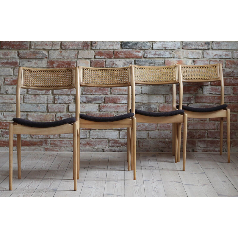 Set of 4 vintage aubergine brown chairs by Edmund Homa 1960s