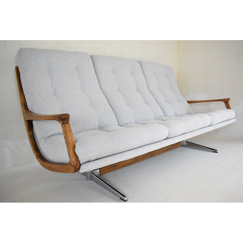 Vintage sofa combined with teak wood