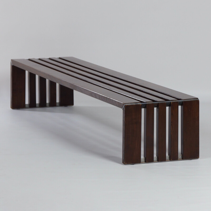 Vintage slatted bench in ash wood by Walter Antonis 1960s