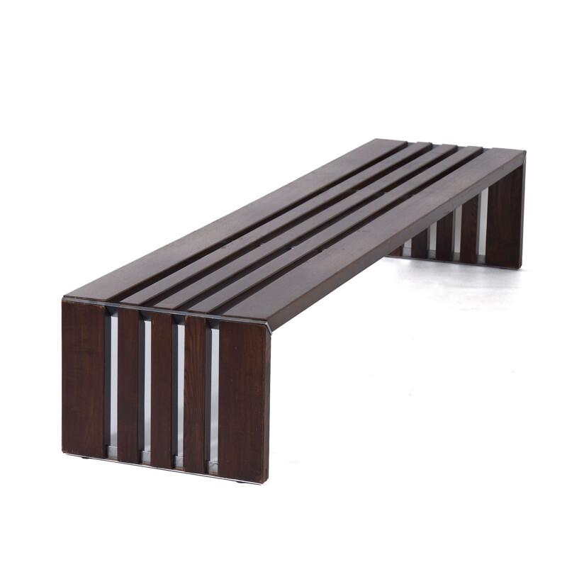 Vintage slatted bench in ash wood by Walter Antonis 1960s