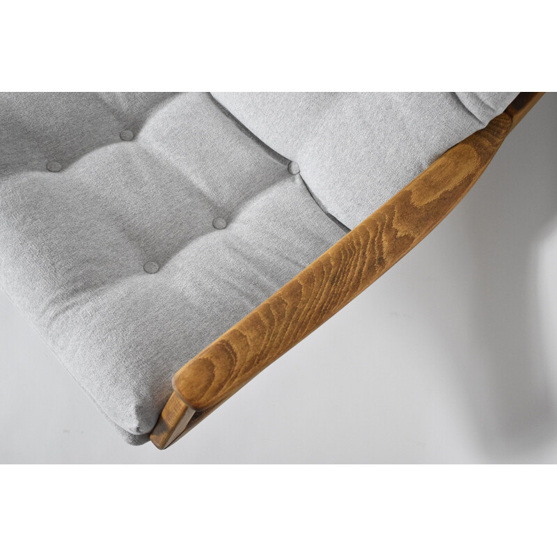 Canapé vintage combinée au bois de teck