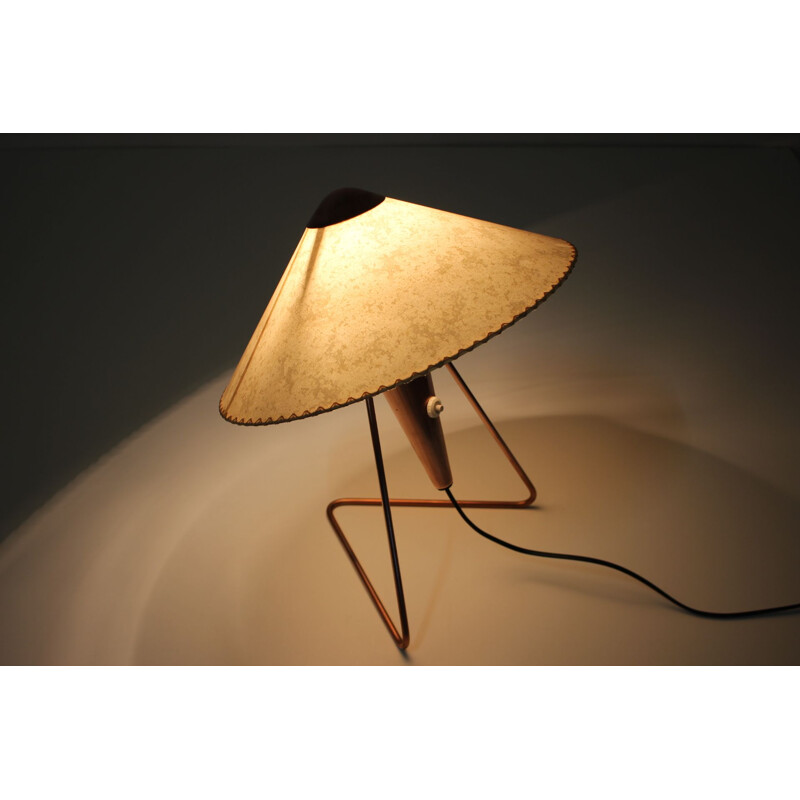 Vintage large brass table lamp by Helena Frantova for Okolo Czechoslovakia 1950s