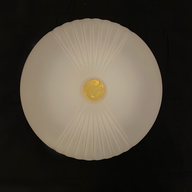 Lámpara de techo vintage de cristal de Murano 1980