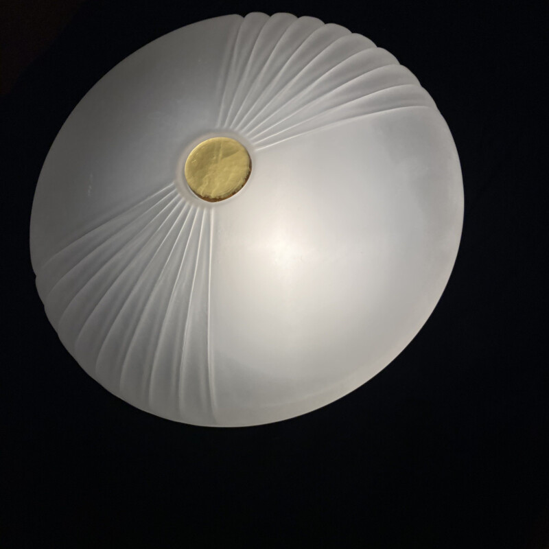 Lampada da soffitto in vetro di Murano vintage 1980