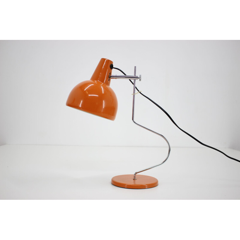 Lampe de bureau vintage orange Josef Hurka Tchécoslovaquie 1960