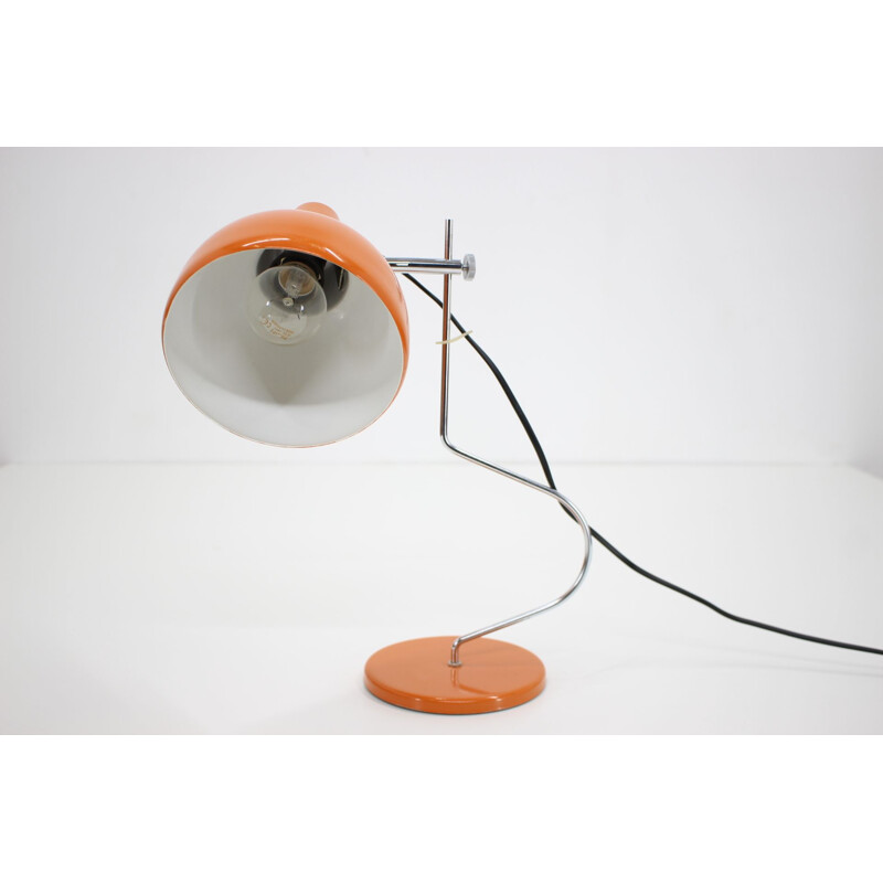 Lampe de bureau vintage orange Josef Hurka Tchécoslovaquie 1960