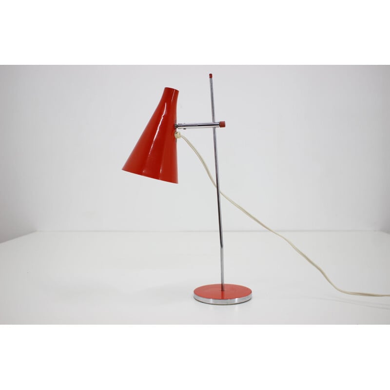 Rote Vintage-Schreibtischlampe von Josef Hurka, Tschechoslowakei 1960