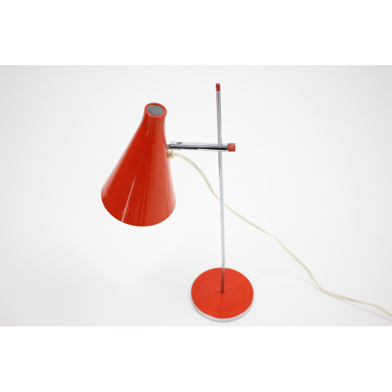 Lampe de bureau vintage rouge de Josef Hurka, Tchécoslovaquie 1960