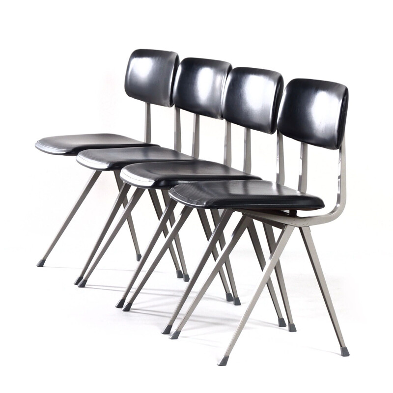 Set of 4 vintage Result Chairs by Friso Kramer and Wim Rietveld for Ahrend de Cirkel, 1960s 