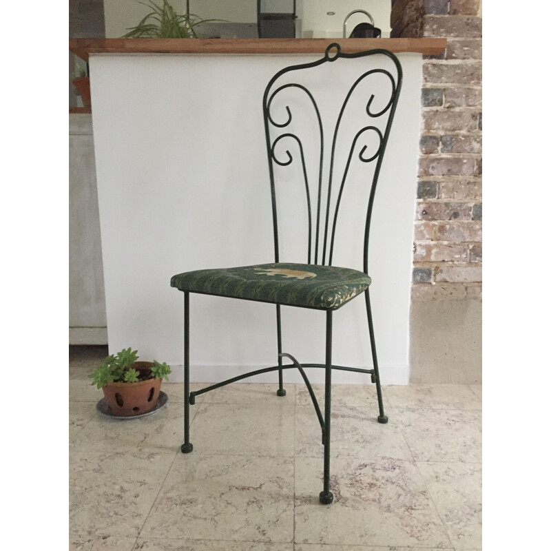 Vintage Steel Garden Chair with Elephant Design 