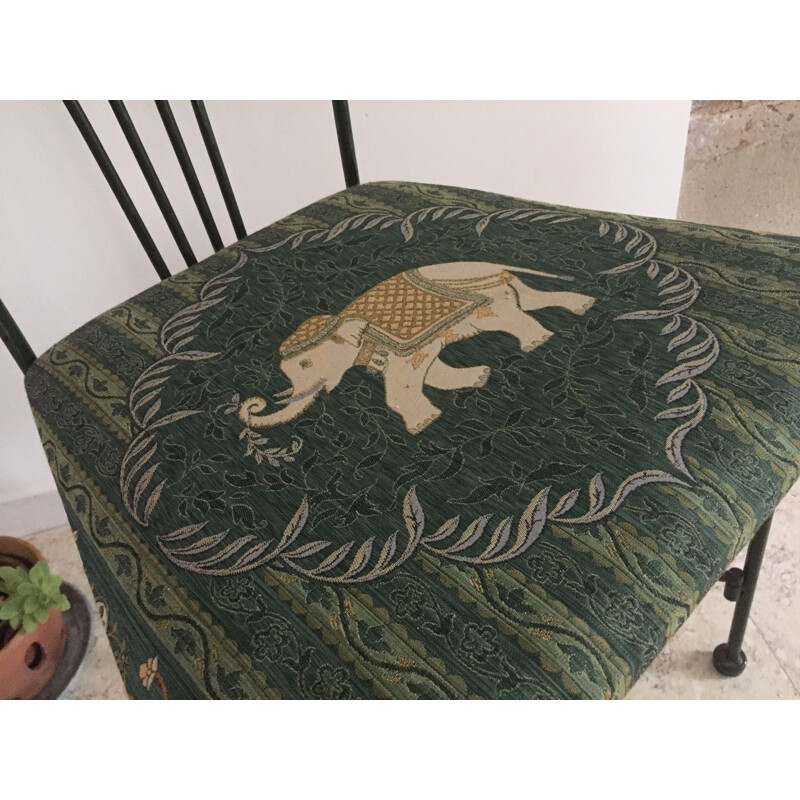 Vintage Steel Garden Chair with Elephant Design 