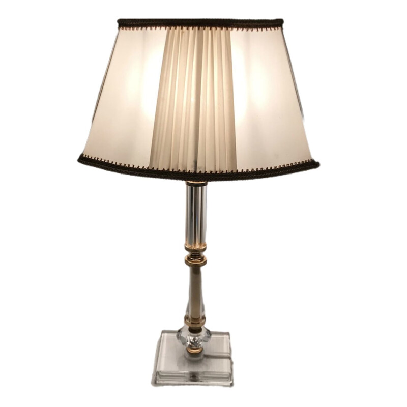  Lampe de table vintage en cristal 1970