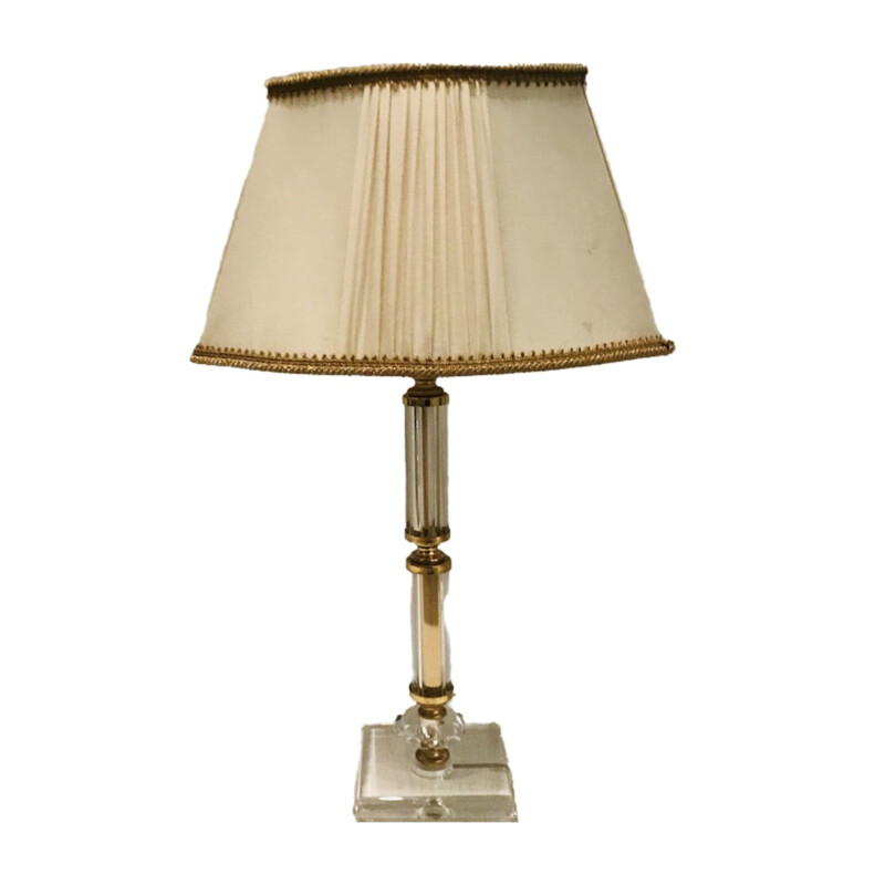  Lampe de table vintage en cristal 1970