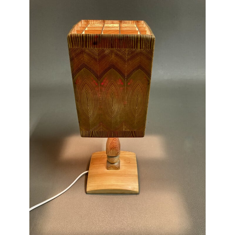 Vintage lamp in solid wood 1950s