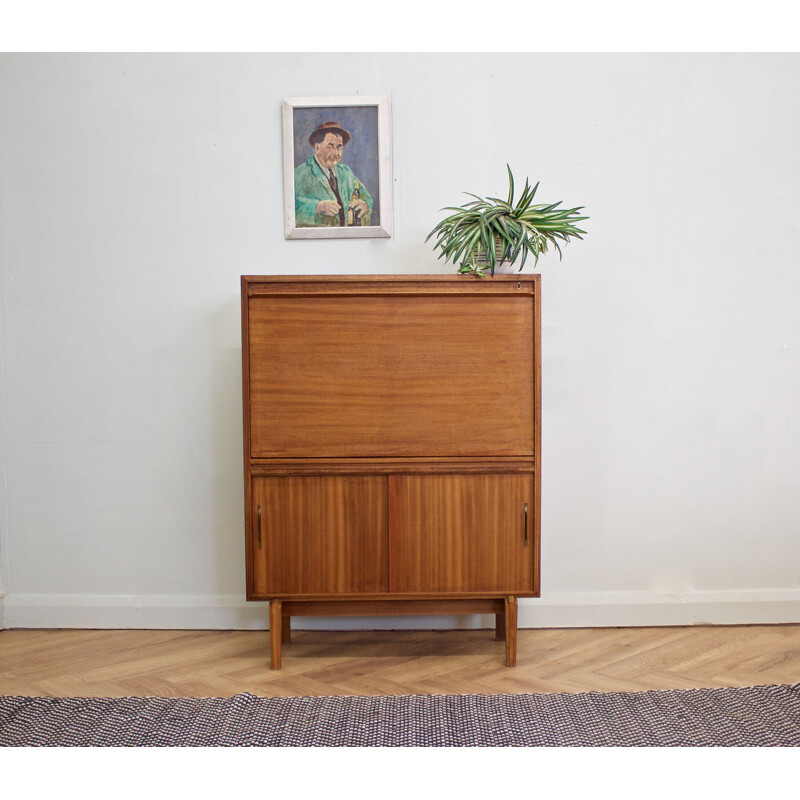 Vintage  teak  secretary desk Robert Herita United Kingdom 1960s