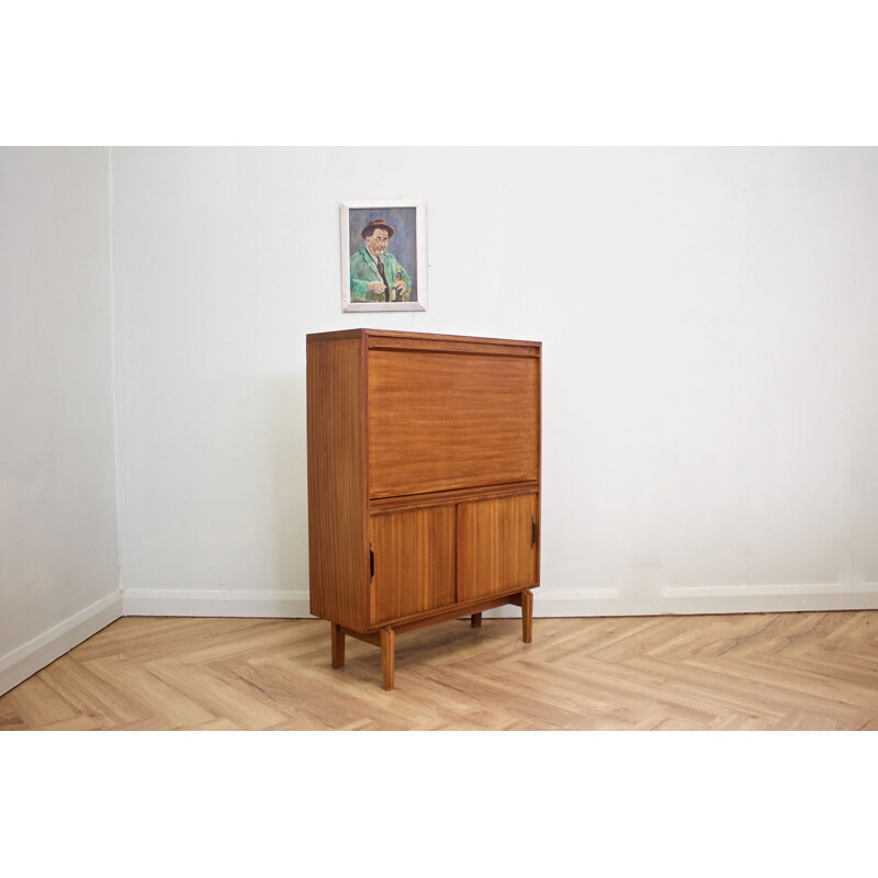 Vintage  teak  secretary desk Robert Herita United Kingdom 1960s