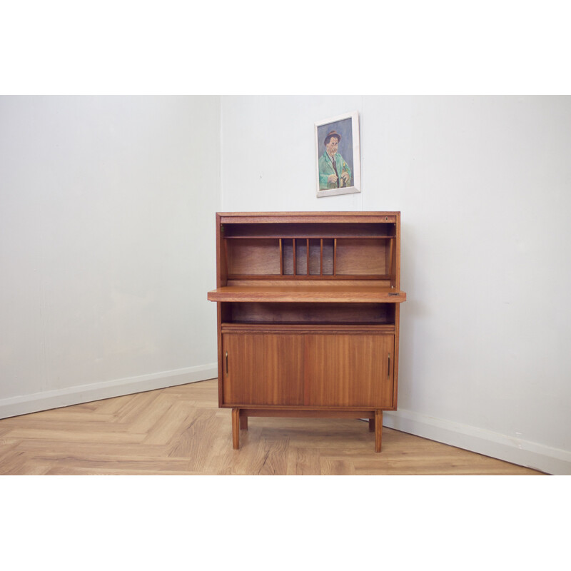 Vintage  teak  secretary desk Robert Herita United Kingdom 1960s