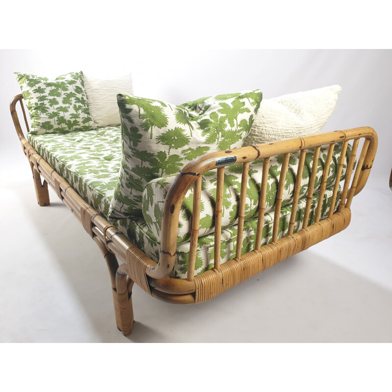 Vintage Mid-Century Italian Bamboo Daybed, 1960s
