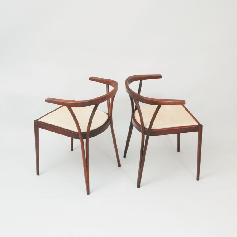 Pair of vintage side chairs by Poul Jeppensen Denmark 1970s