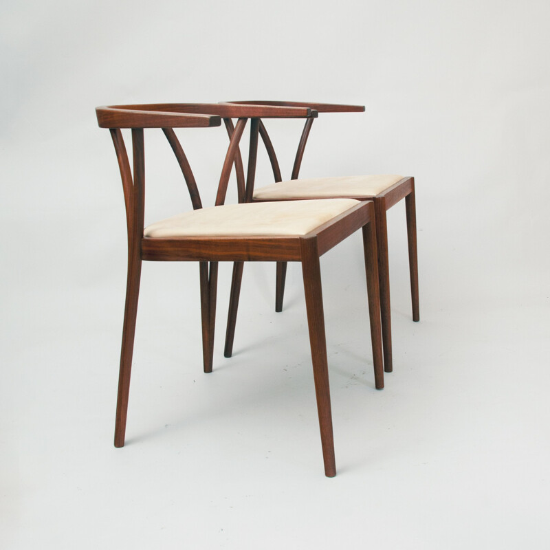 Paire de chaises d'appoint vintage par Poul Jeppensen Danemark 1970