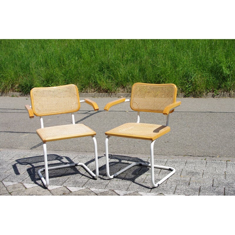 Paire de chaises vintage B64 de Marcel Breuer Italie 1970