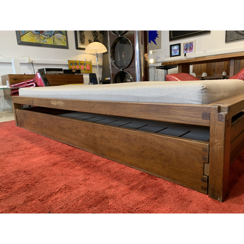 Vintage L03 bench bed by Pierre Chapo