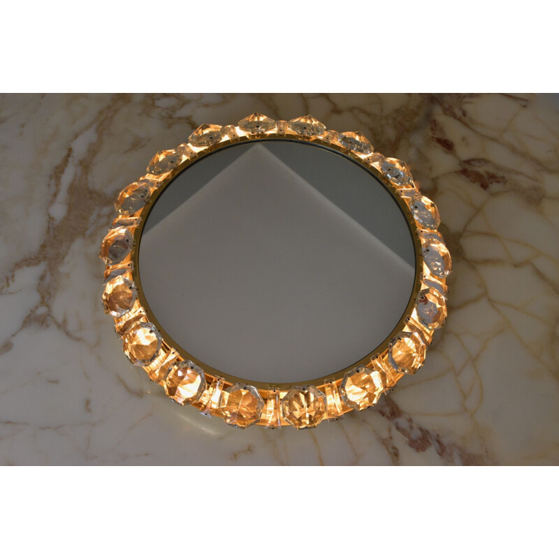 Vintage brass wall mirror by Bakalowits and Sohne, 1960