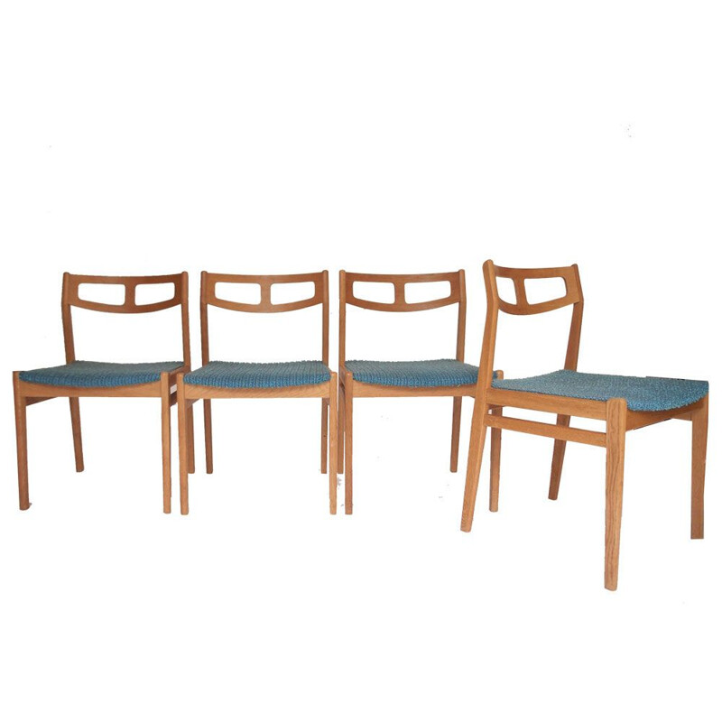 Set of 4 vintage teak chairs, Denmark 1960